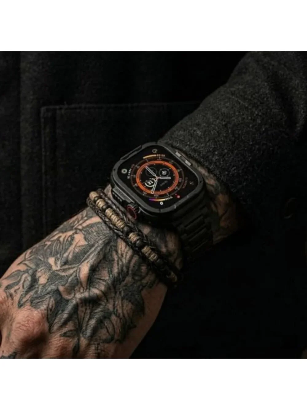Rugged Titanium Case for Apple Watch Ultra 49mm, Lightweight 2-in-1 Metal Cover